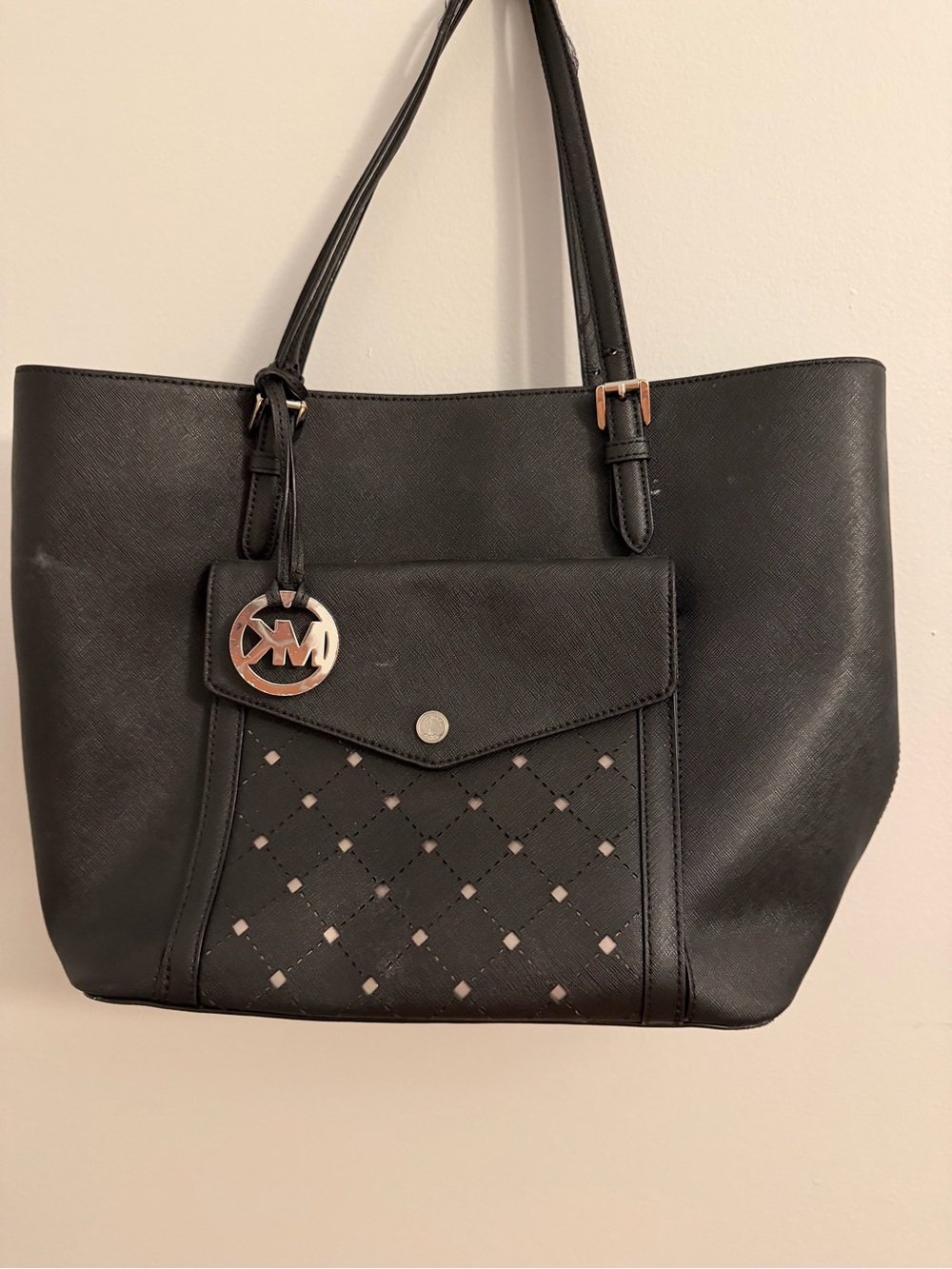 Black Michael Kors- Front Pocket plenty of room and pockets